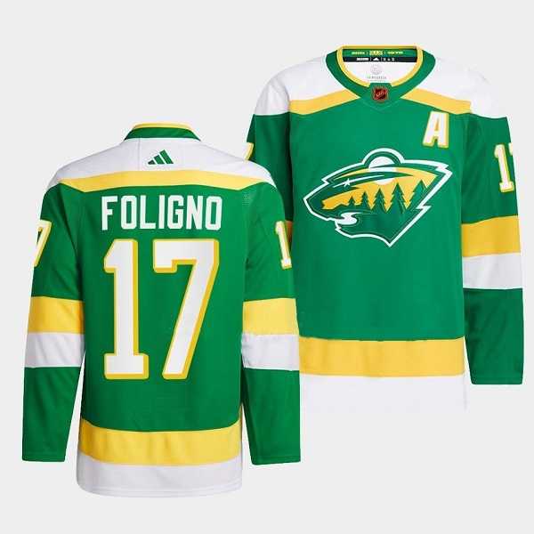 Men's Minnesota Wild #17 Marcus Foligno Green 2022-23 Reverse Retro Stitched Jersey,We sell and wholesale Men's Minnesota Wild #17 Marcus Foligno Green 2022-23 Reverse Retro Stitched Jersey on line form chian!